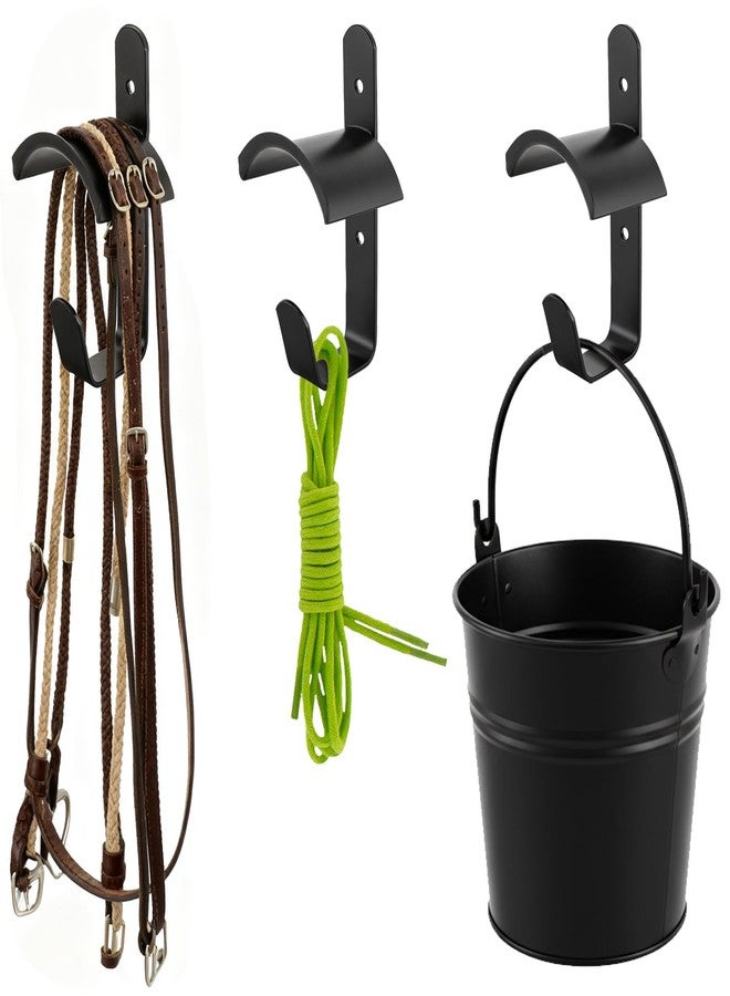 Cididu 4 Pack Horse Bridle Rack Hooks, Metal Bridle Holder Bracket Heavy Duty, Wall Mount Horse Tack Storage Harness Halter Hanger with Screws, Horse Trailer Stall Accessories for Horse Barn Tack Room - Image 5